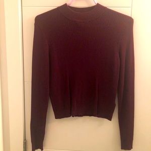 Maroon mock neck crop top